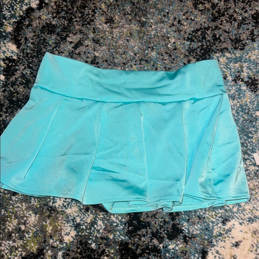 Turquoise Pleated Skirt